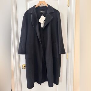 NWT Weekend Max Mara Coat Sz 4, 38 black robe coat Nadar style